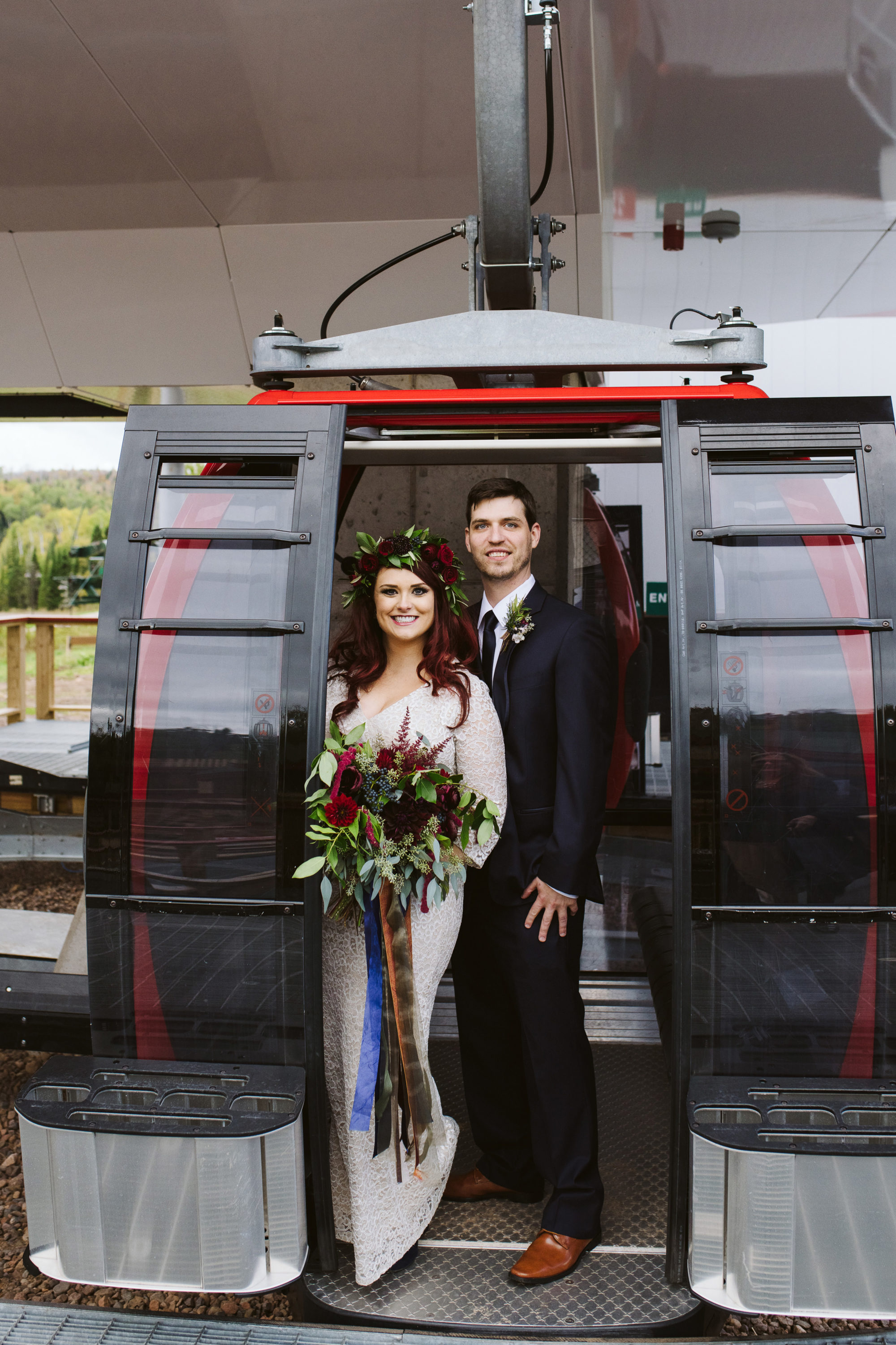 Bride and Groom Summit Chalet Gondola